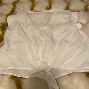 Bella Dahl White Tie Front Top M
